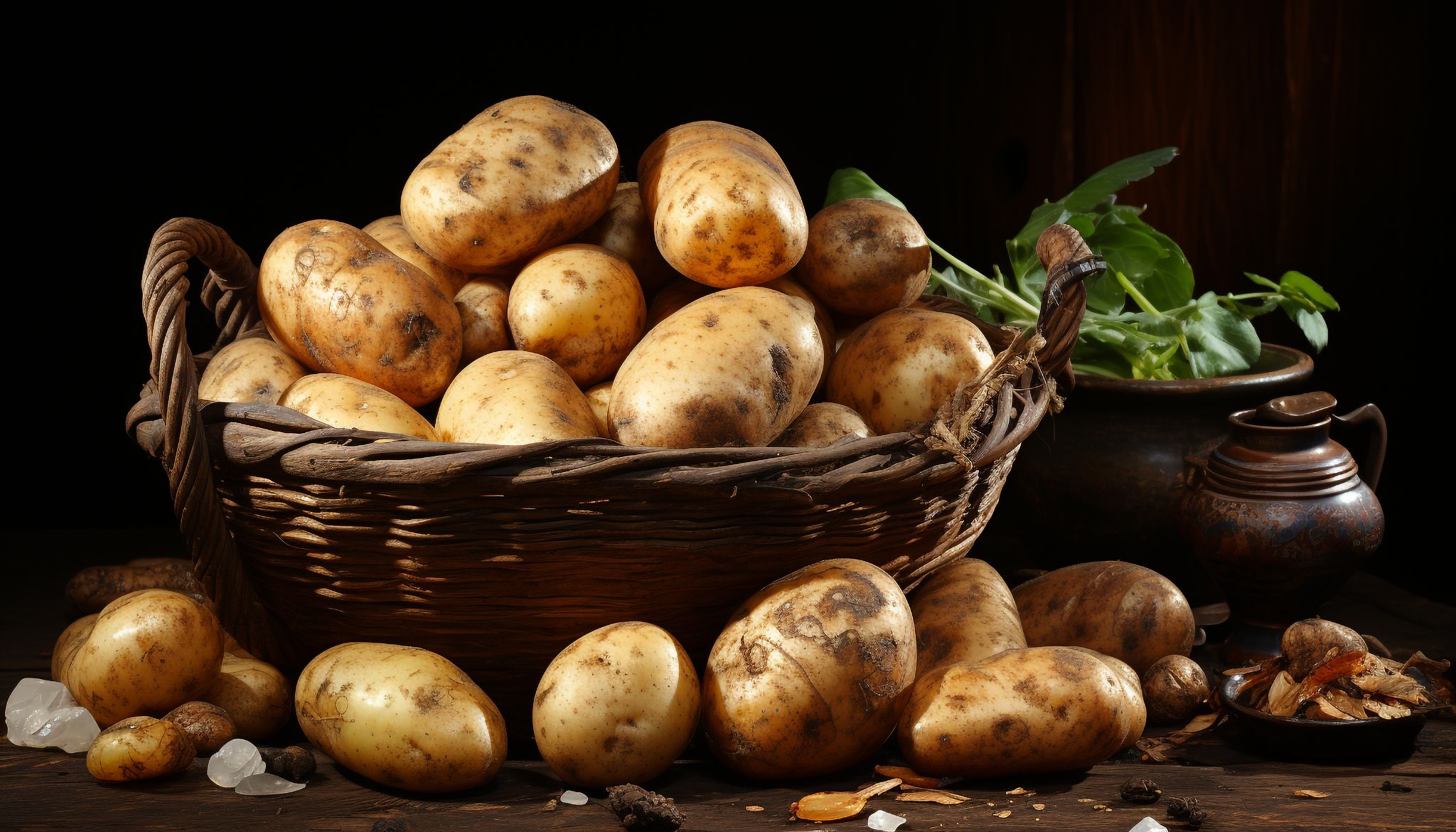 Potato in basket